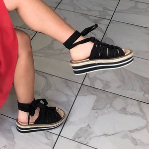 Knotted lace up sandals